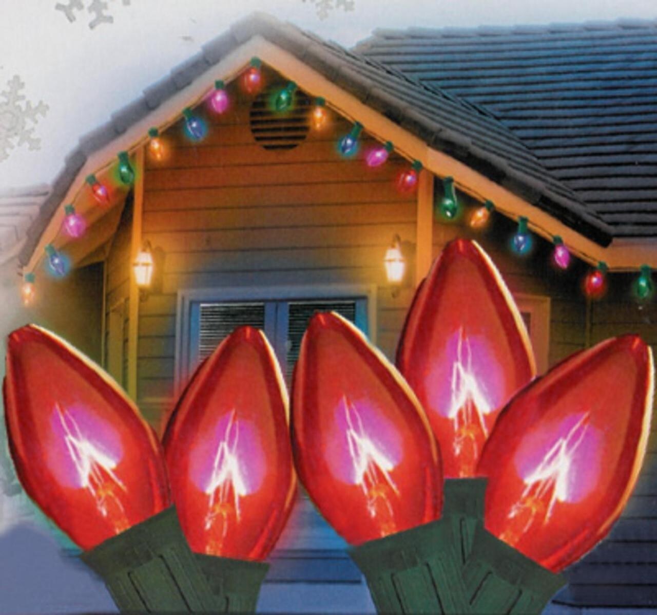 Merry and Light Transparent C9 Christmas Light Set - Red - 24ft Green Wire - 25ct